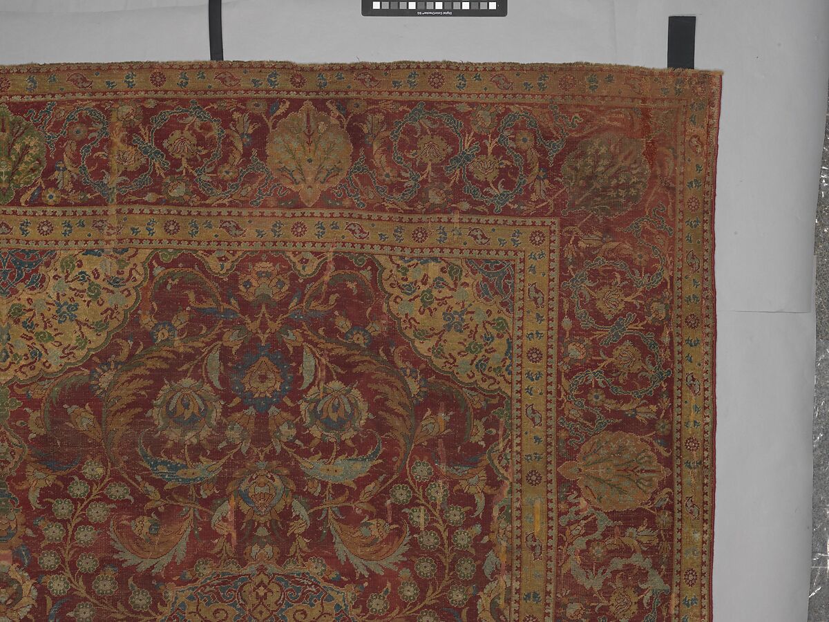 Ottoman Court Carpet, Wool (warp, weft and pile); asymmetrically knotted pile