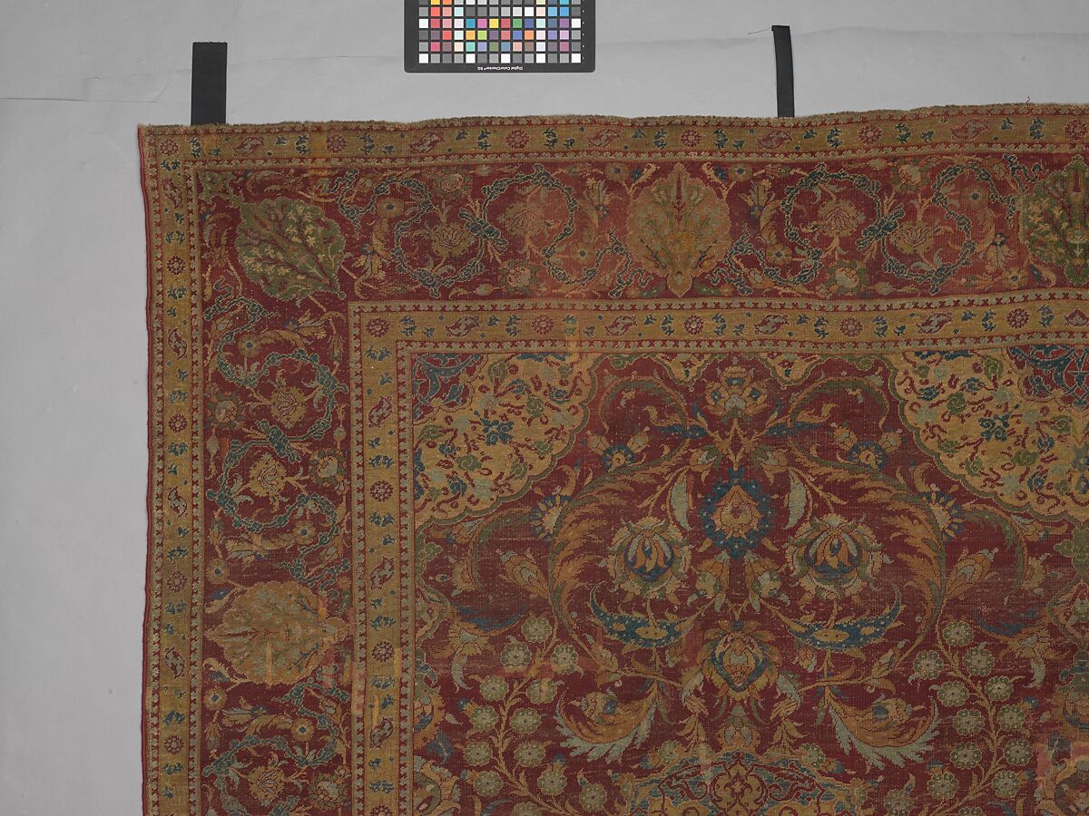 Ottoman Court Carpet, Wool (warp, weft and pile); asymmetrically knotted pile