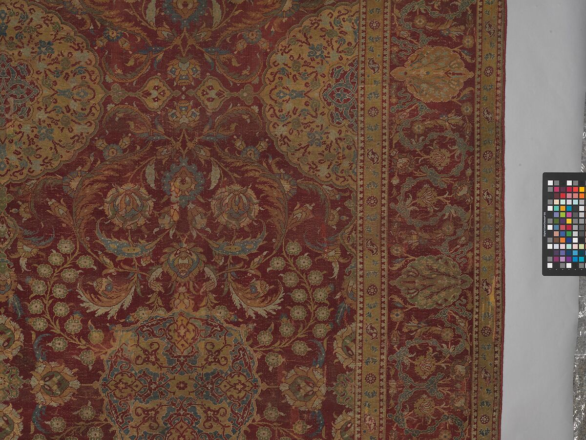 Ottoman Court Carpet, Wool (warp, weft and pile); asymmetrically knotted pile