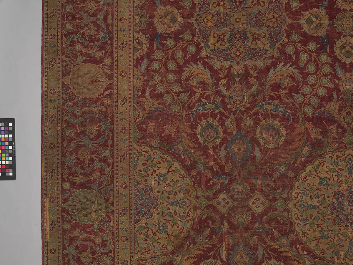 Ottoman Court Carpet, Wool (warp, weft and pile); asymmetrically knotted pile