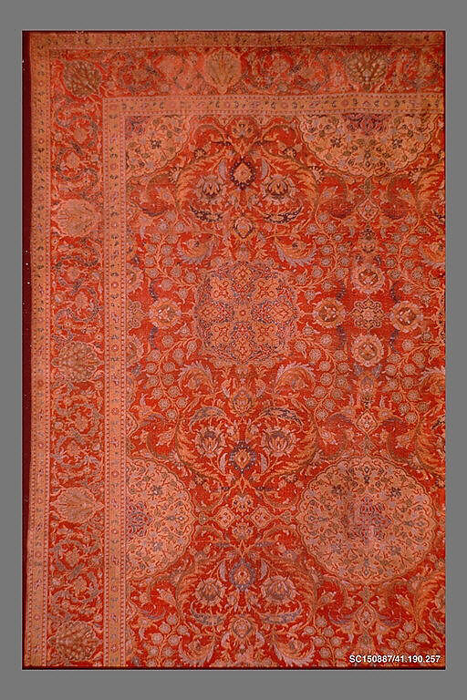 Ottoman Court Carpet, Wool (warp, weft and pile); asymmetrically knotted pile
