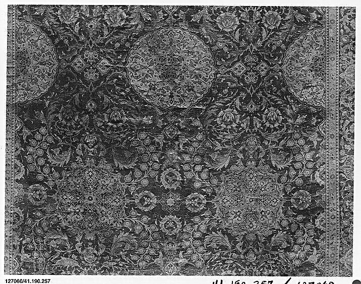 Ottoman Court Carpet, Wool (warp, weft and pile); asymmetrically knotted pile