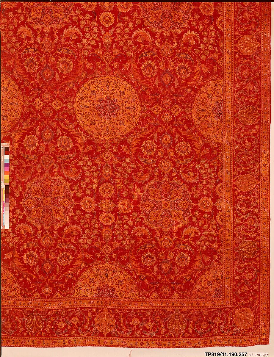 Ottoman Court Carpet, Wool (warp, weft and pile); asymmetrically knotted pile