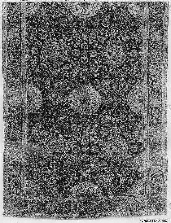 Ottoman Court Carpet, Wool (warp, weft and pile); asymmetrically knotted pile