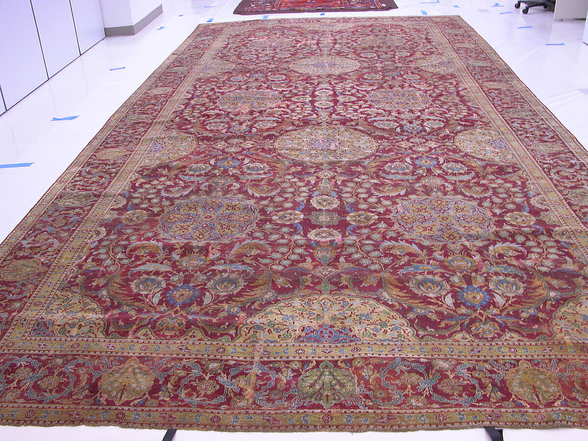 Ottoman Court Carpet, Wool (warp, weft and pile); asymmetrically knotted pile