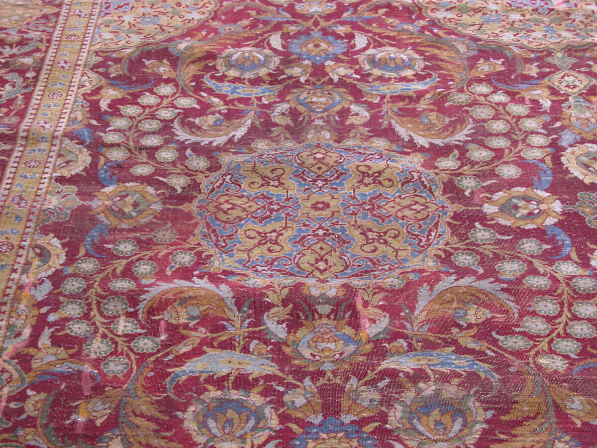 Ottoman Court Carpet, Wool (warp, weft and pile); asymmetrically knotted pile