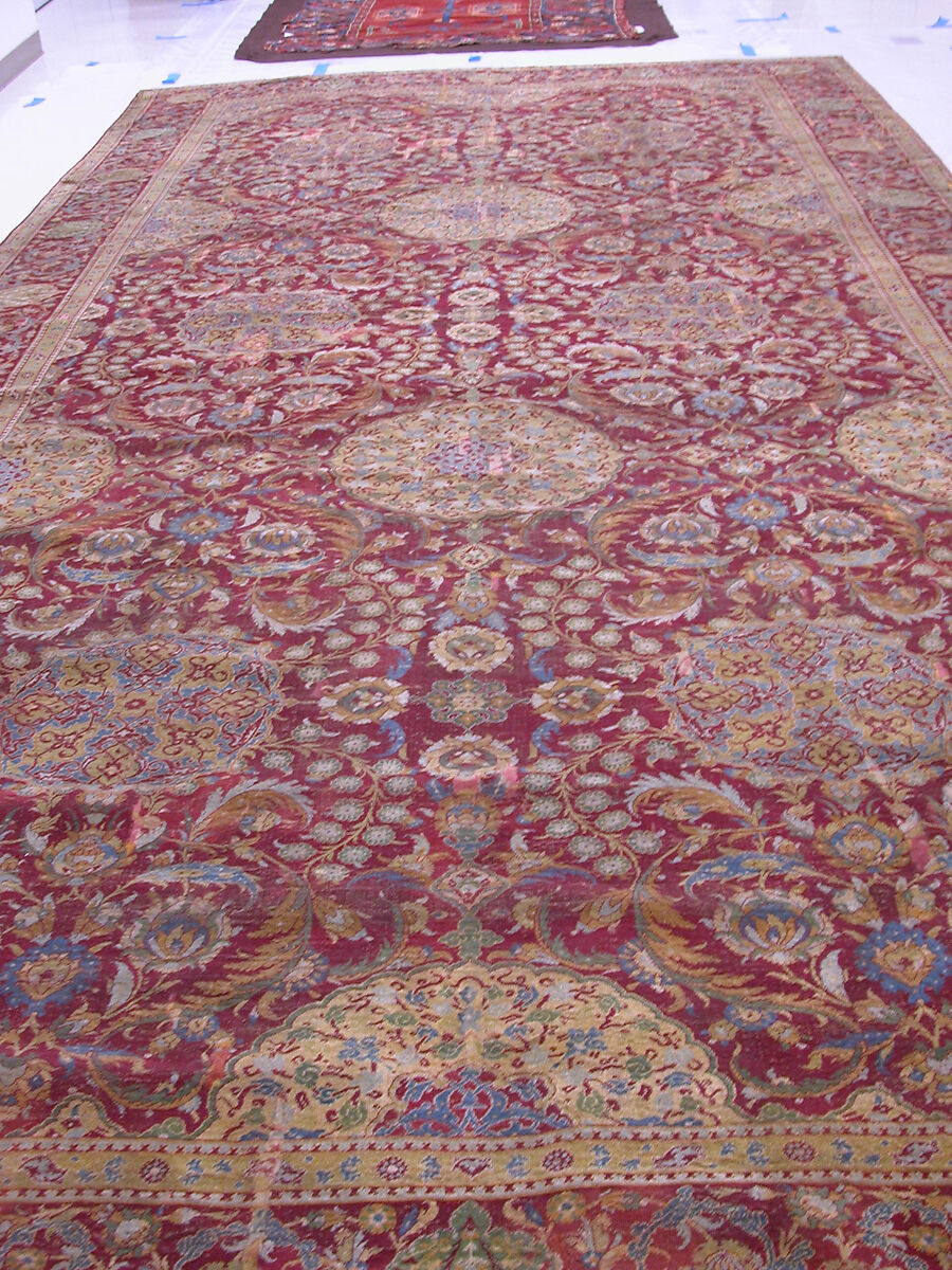 Ottoman Court Carpet, Wool (warp, weft and pile); asymmetrically knotted pile