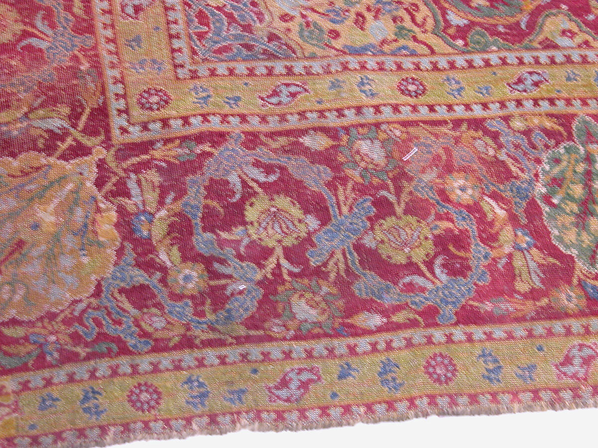Ottoman Court Carpet, Wool (warp, weft and pile); asymmetrically knotted pile