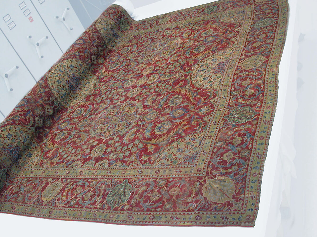 Ottoman Court Carpet, Wool (warp, weft and pile); asymmetrically knotted pile