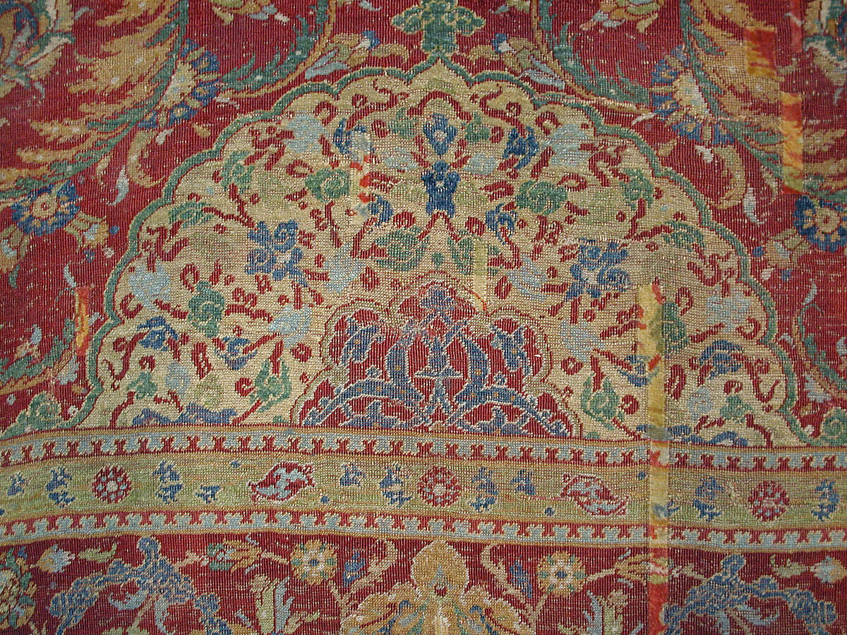 Ottoman Court Carpet, Wool (warp, weft and pile); asymmetrically knotted pile