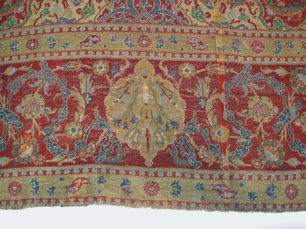 Ottoman Court Carpet, Wool (warp, weft and pile); asymmetrically knotted pile