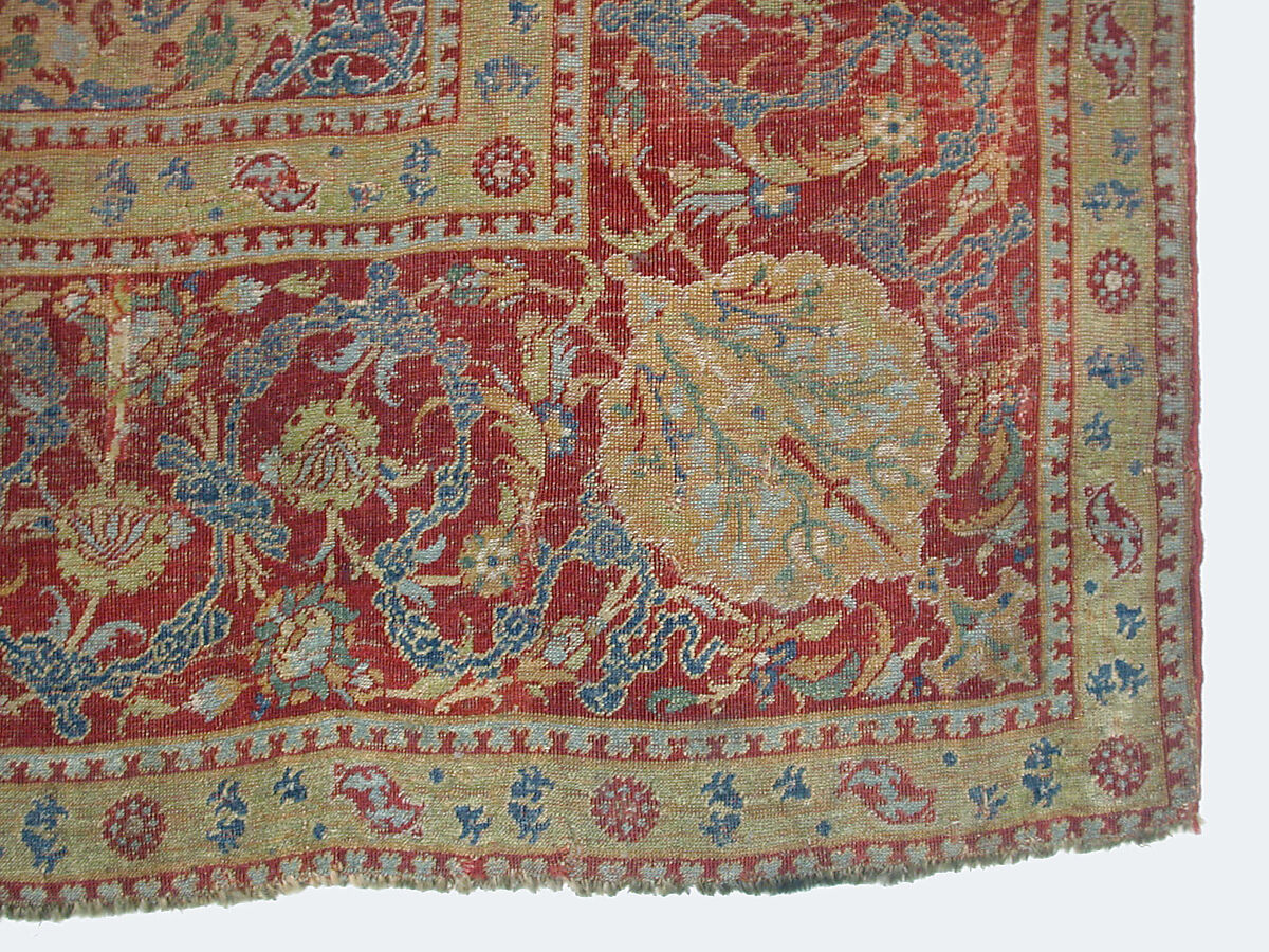 Ottoman Court Carpet, Wool (warp, weft and pile); asymmetrically knotted pile