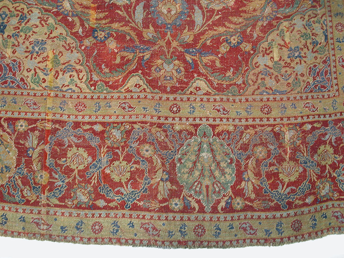 Ottoman Court Carpet, Wool (warp, weft and pile); asymmetrically knotted pile