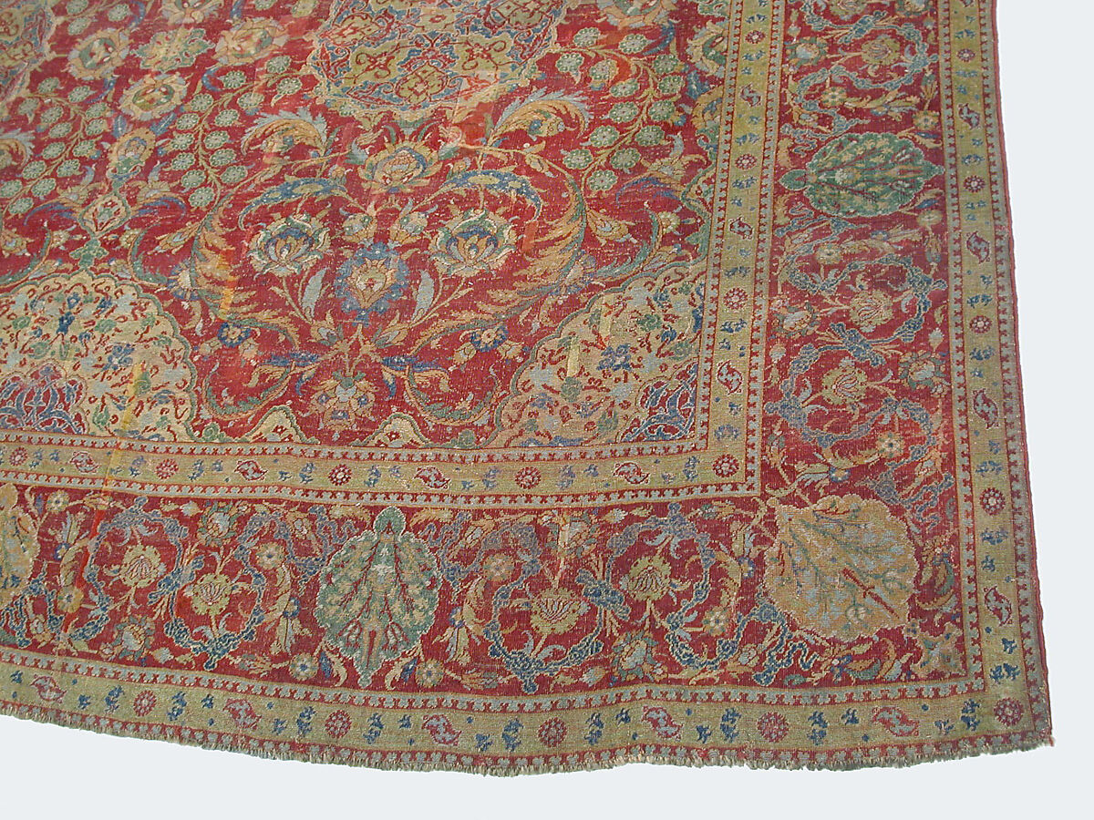 Ottoman Court Carpet, Wool (warp, weft and pile); asymmetrically knotted pile