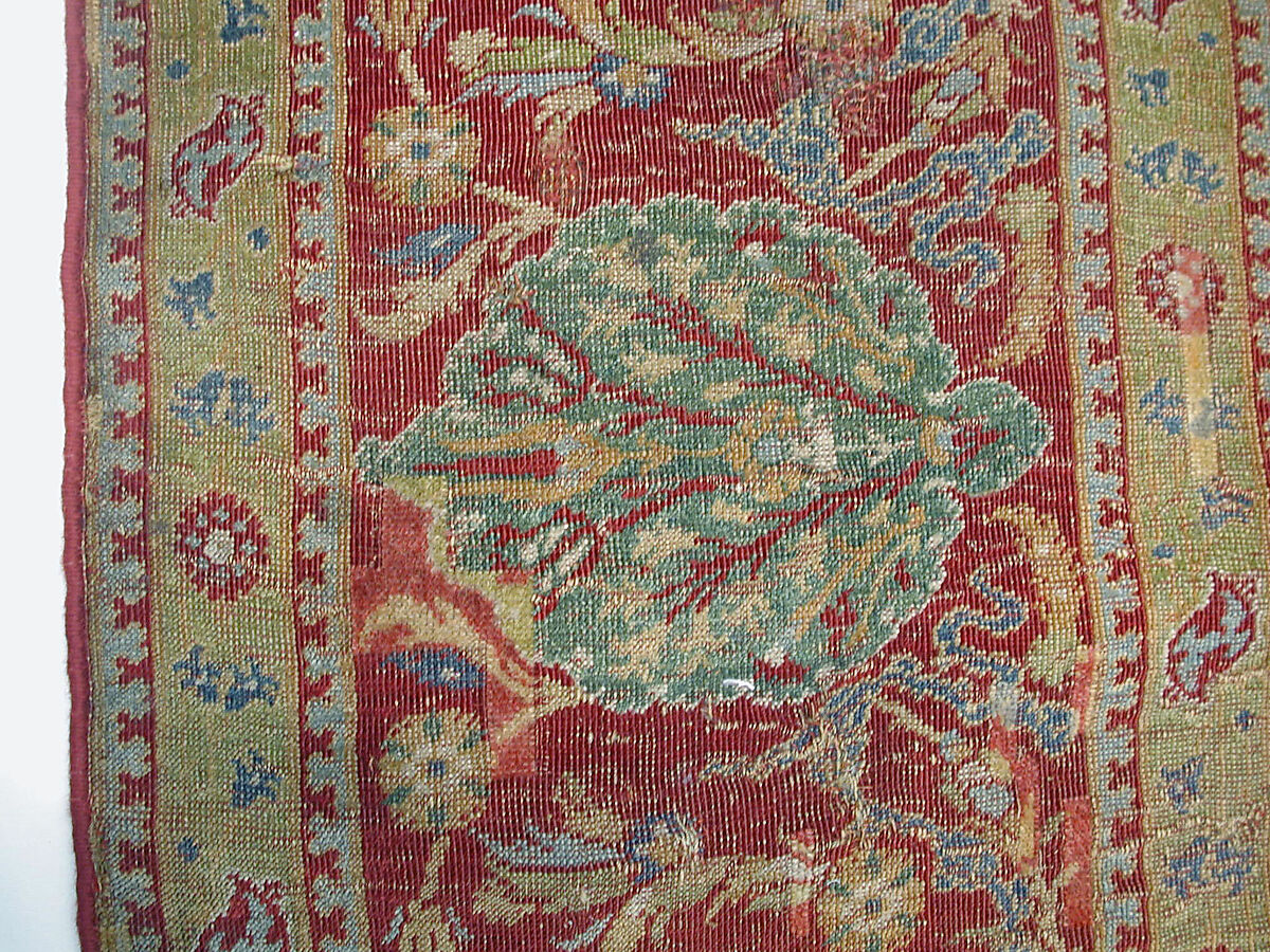 Ottoman Court Carpet, Wool (warp, weft and pile); asymmetrically knotted pile
