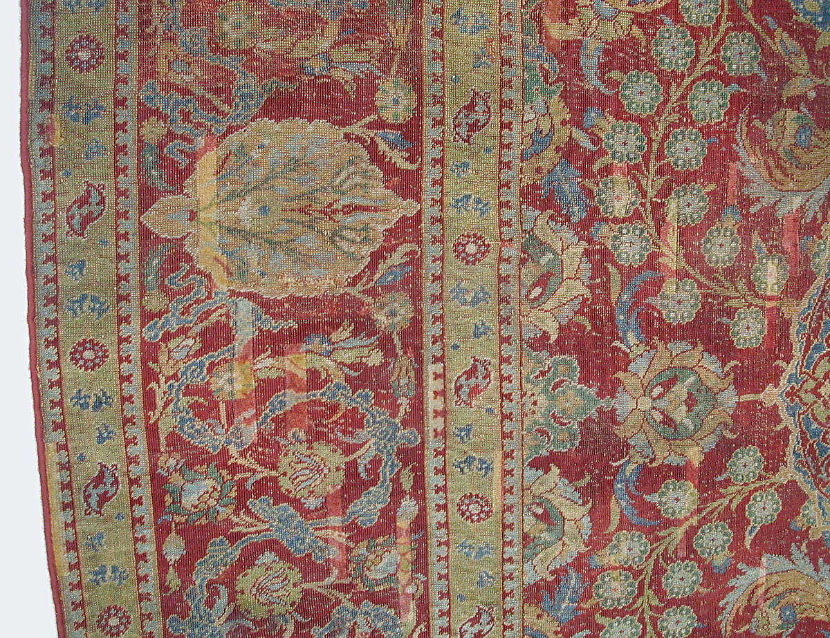 Ottoman Court Carpet, Wool (warp, weft and pile); asymmetrically knotted pile