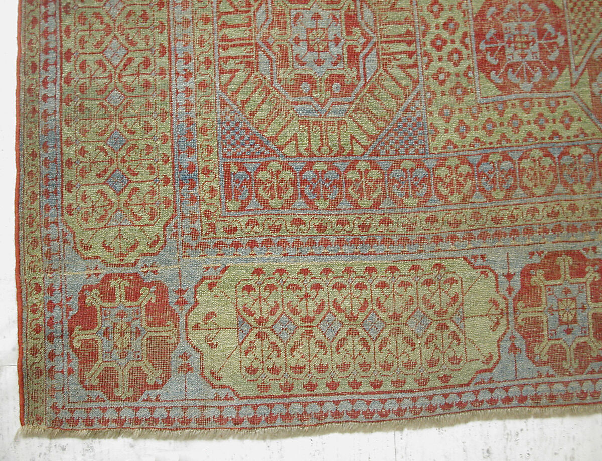 Carpet, Wool (warp, weft and pile); asymmetrically knotted pile