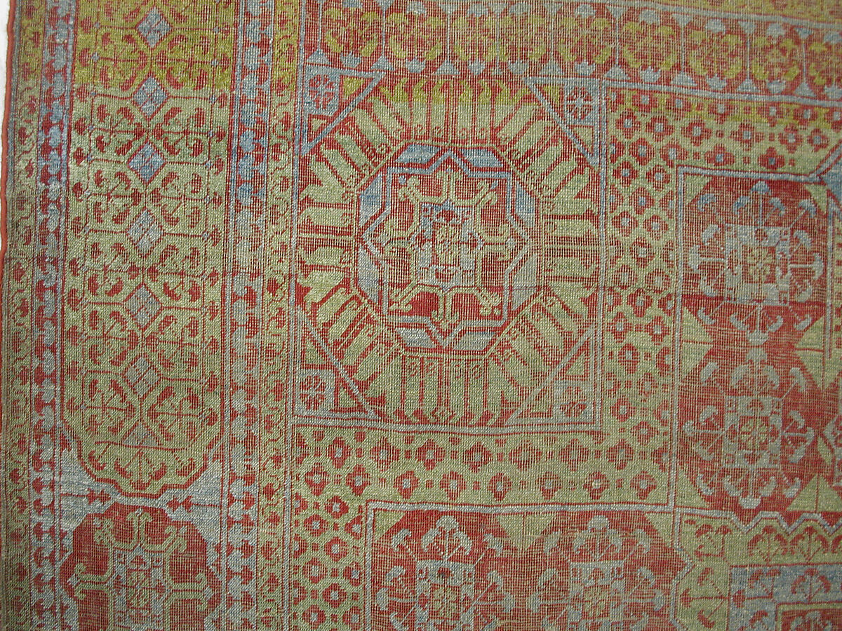 Carpet, Wool (warp, weft and pile); asymmetrically knotted pile