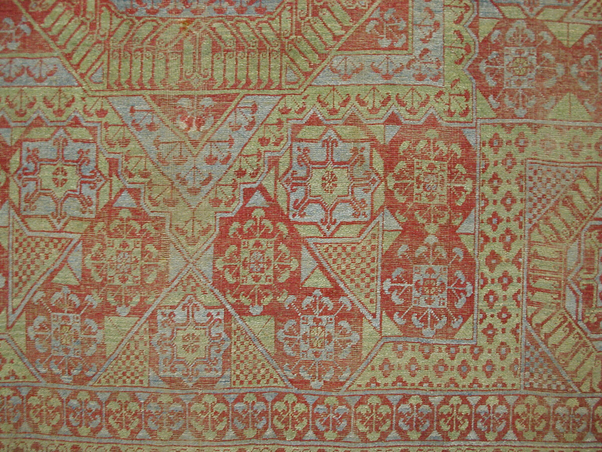 Carpet, Wool (warp, weft and pile); asymmetrically knotted pile