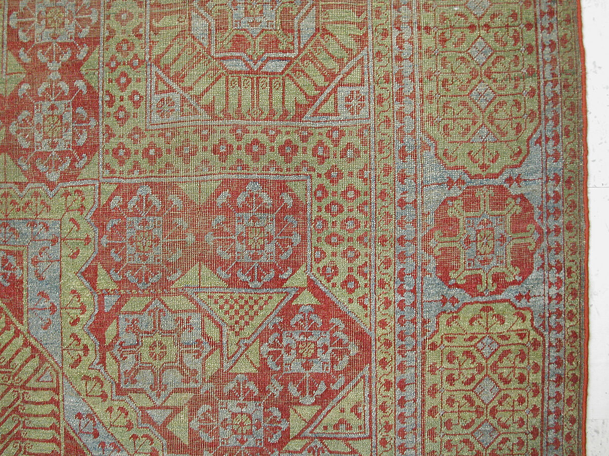 Carpet, Wool (warp, weft and pile); asymmetrically knotted pile