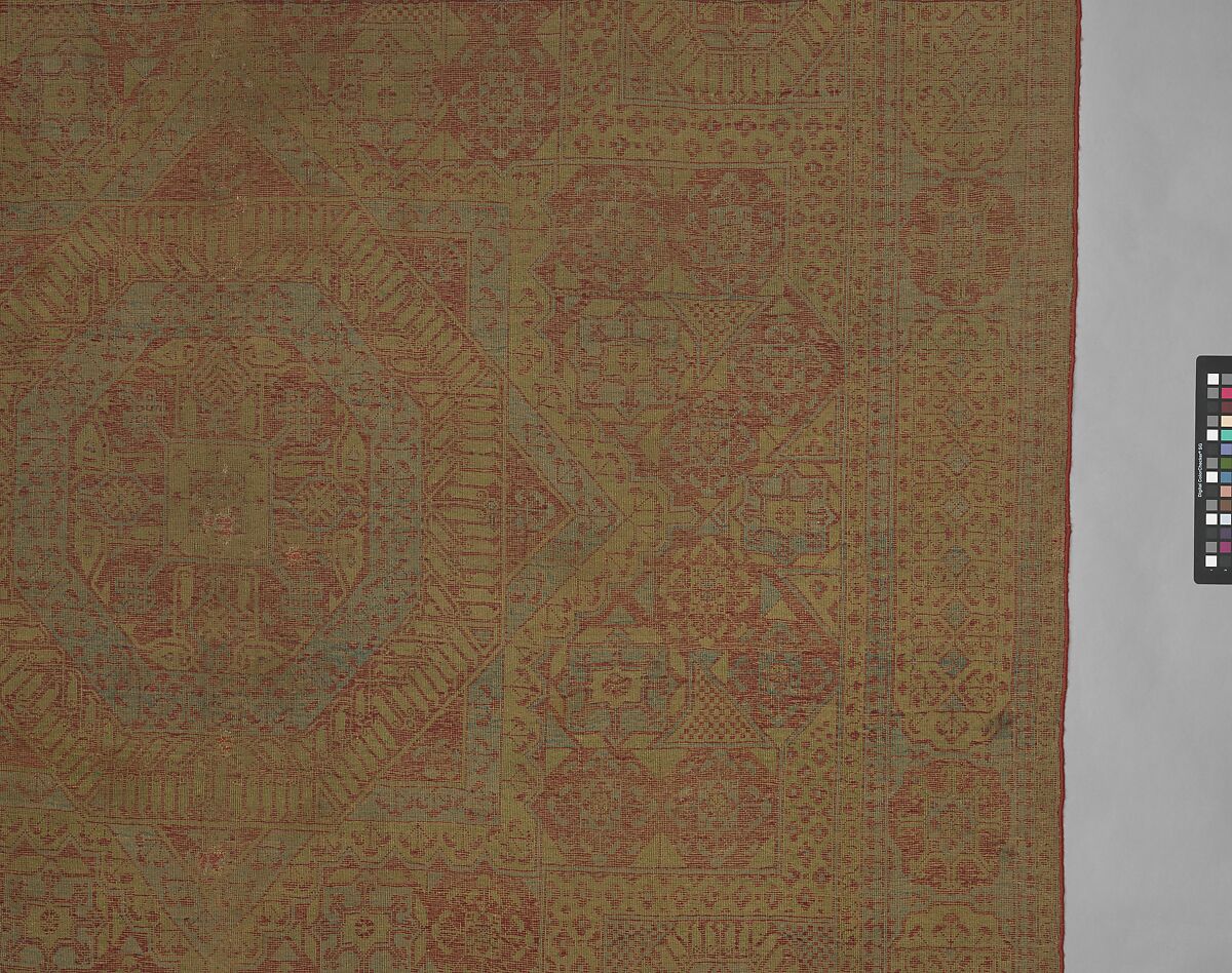 Carpet, Wool (warp, weft and pile); asymmetrically knotted pile