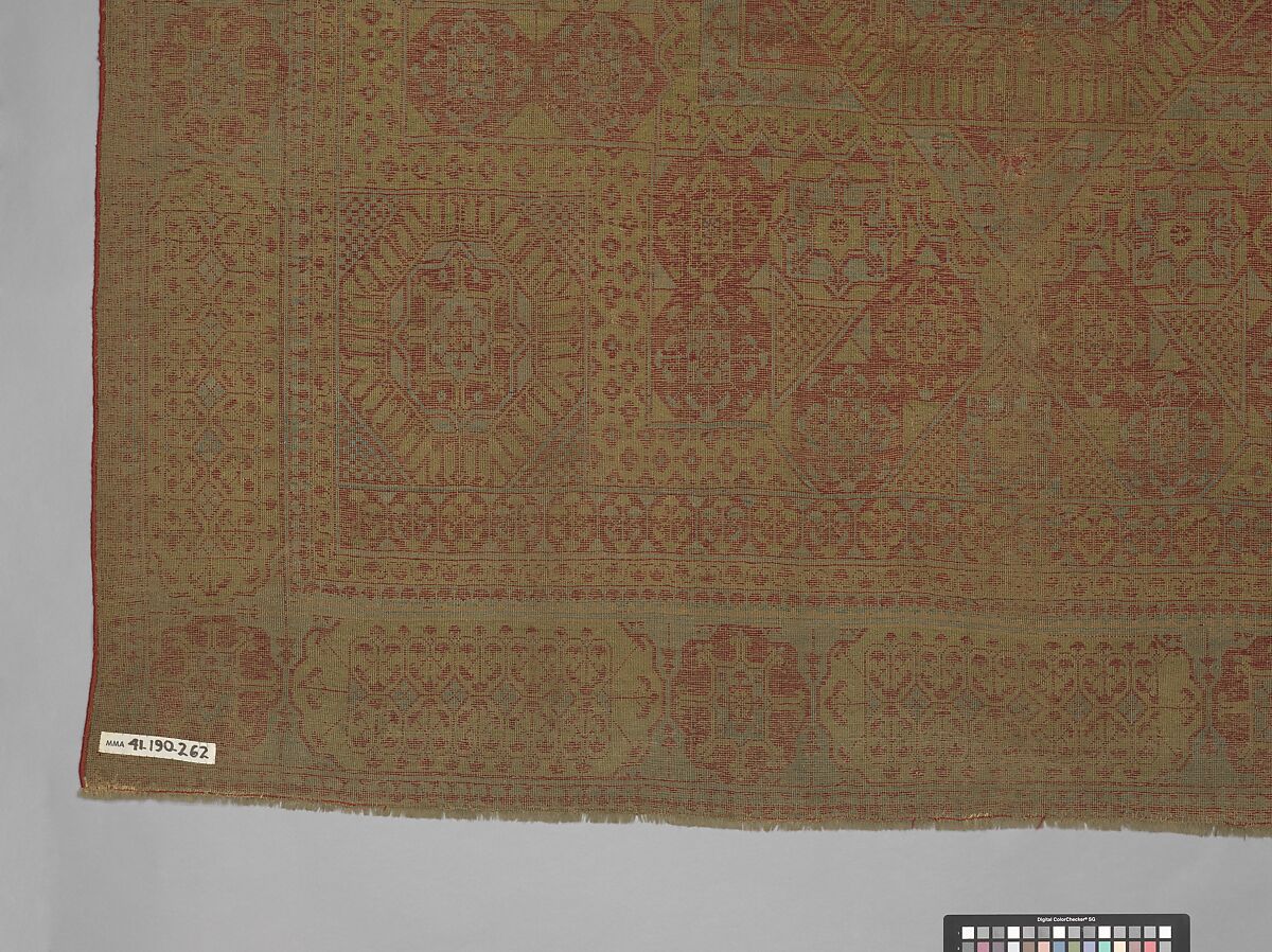 Carpet, Wool (warp, weft and pile); asymmetrically knotted pile