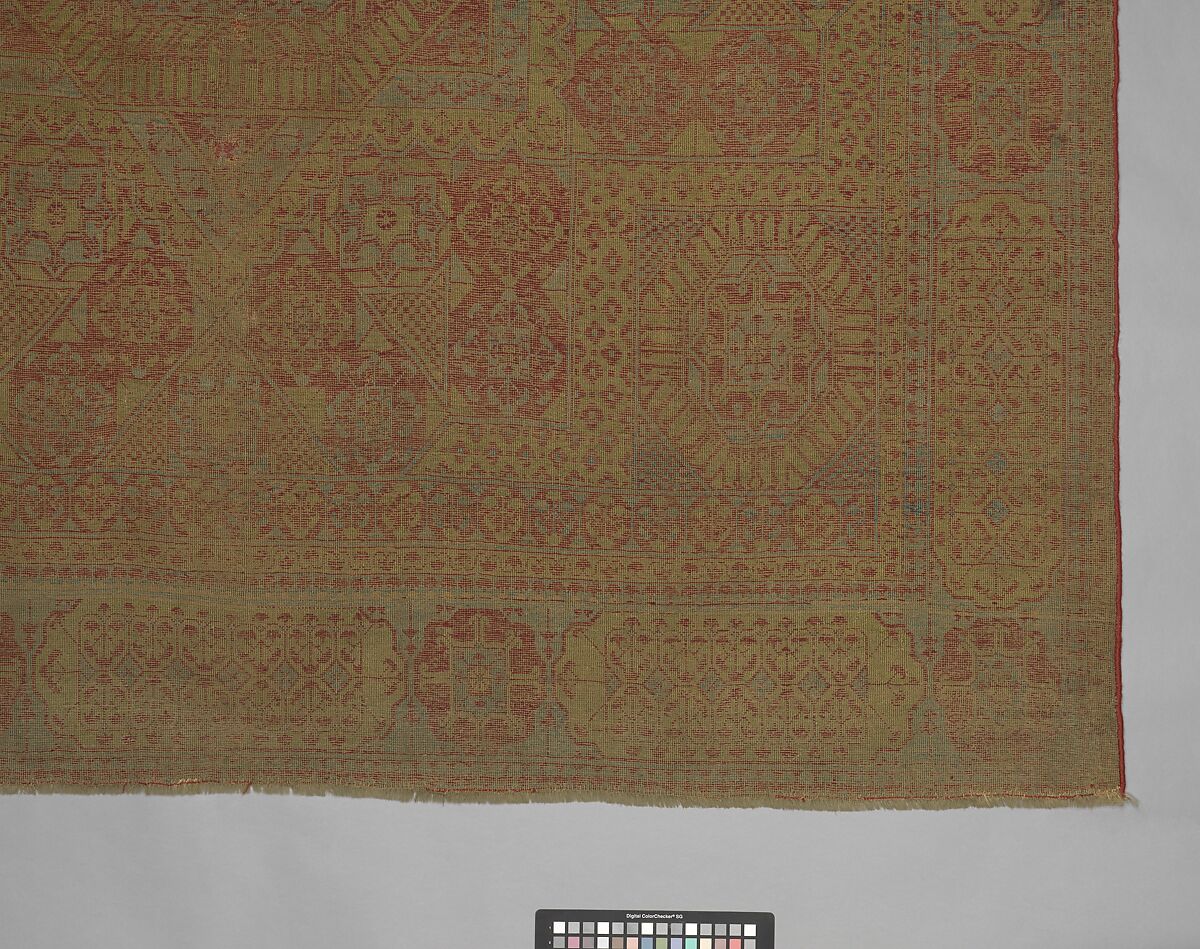 Carpet, Wool (warp, weft and pile); asymmetrically knotted pile