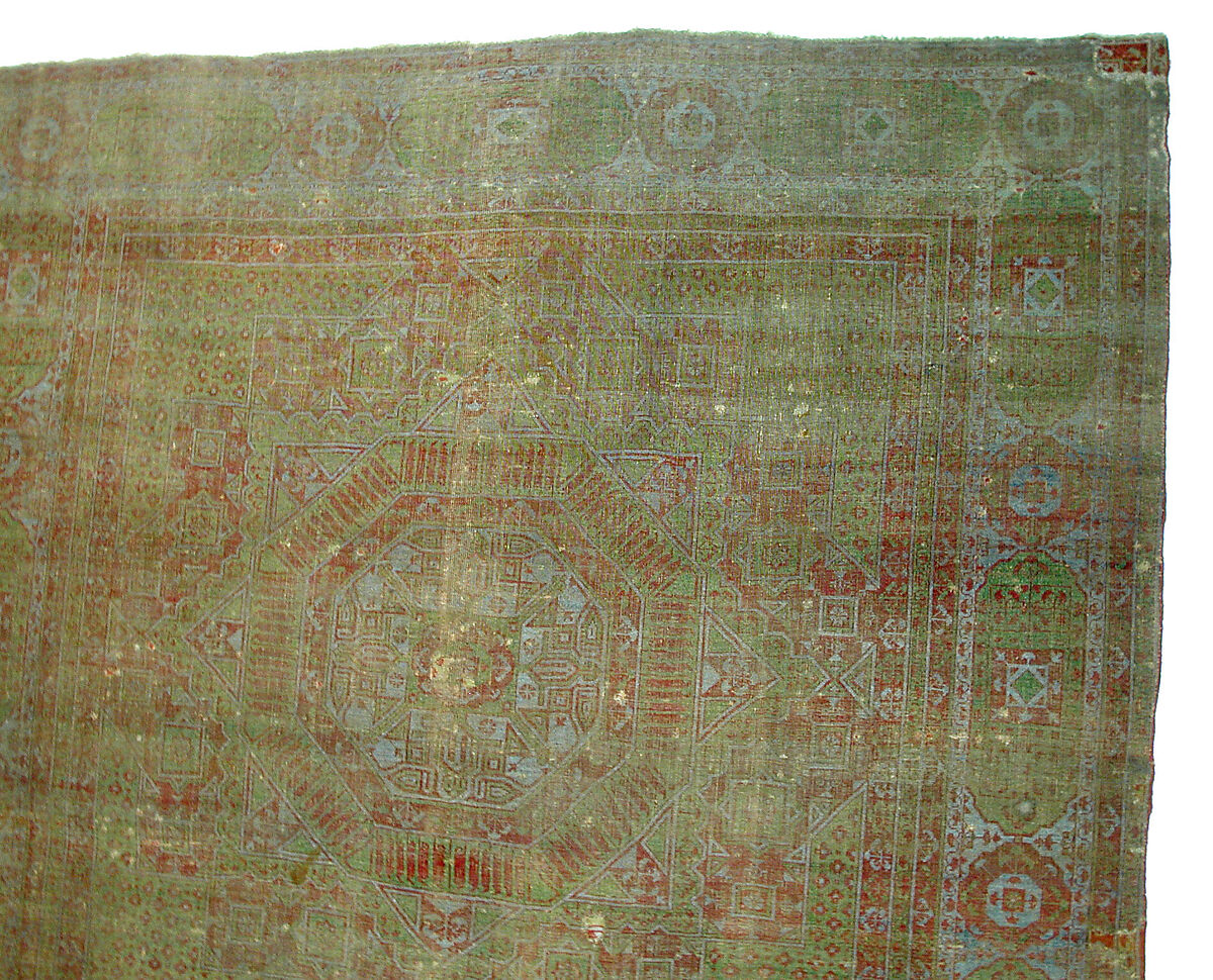 Carpet, Wool (warp, weft and pile); asymmetrical knotted pile