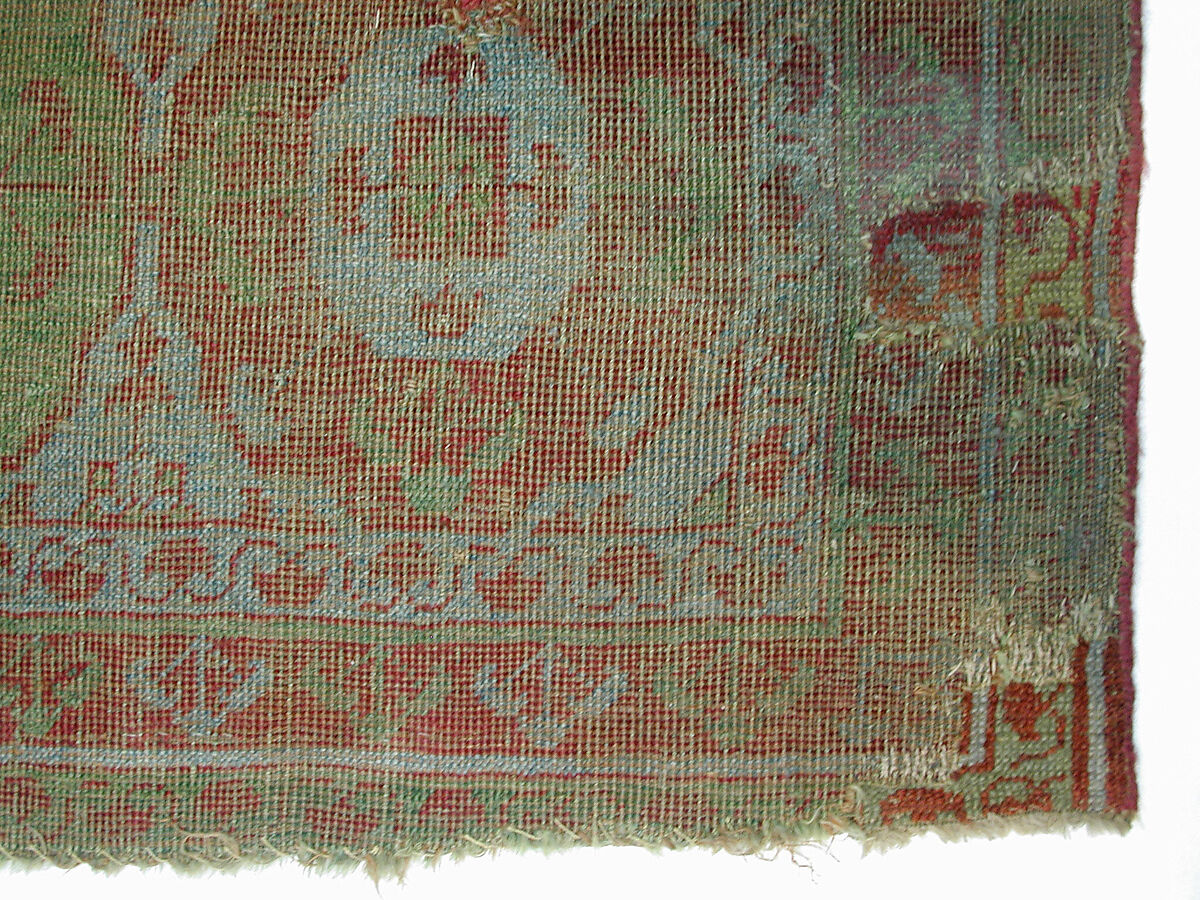 Carpet, Wool (warp, weft and pile); asymmetrical knotted pile