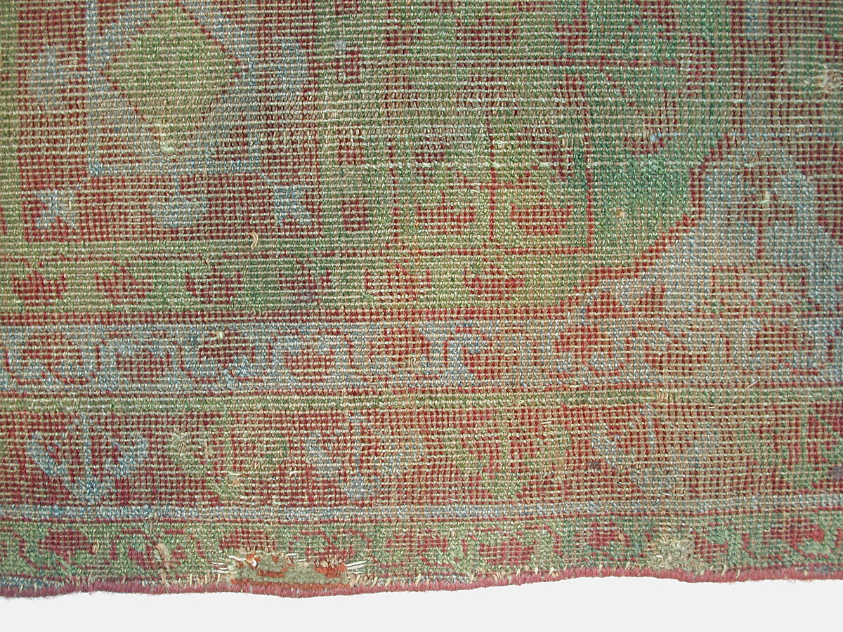 Carpet, Wool (warp, weft and pile); asymmetrical knotted pile