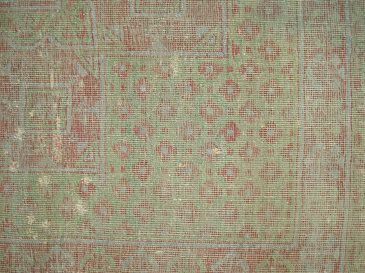 Carpet, Wool (warp, weft and pile); asymmetrical knotted pile