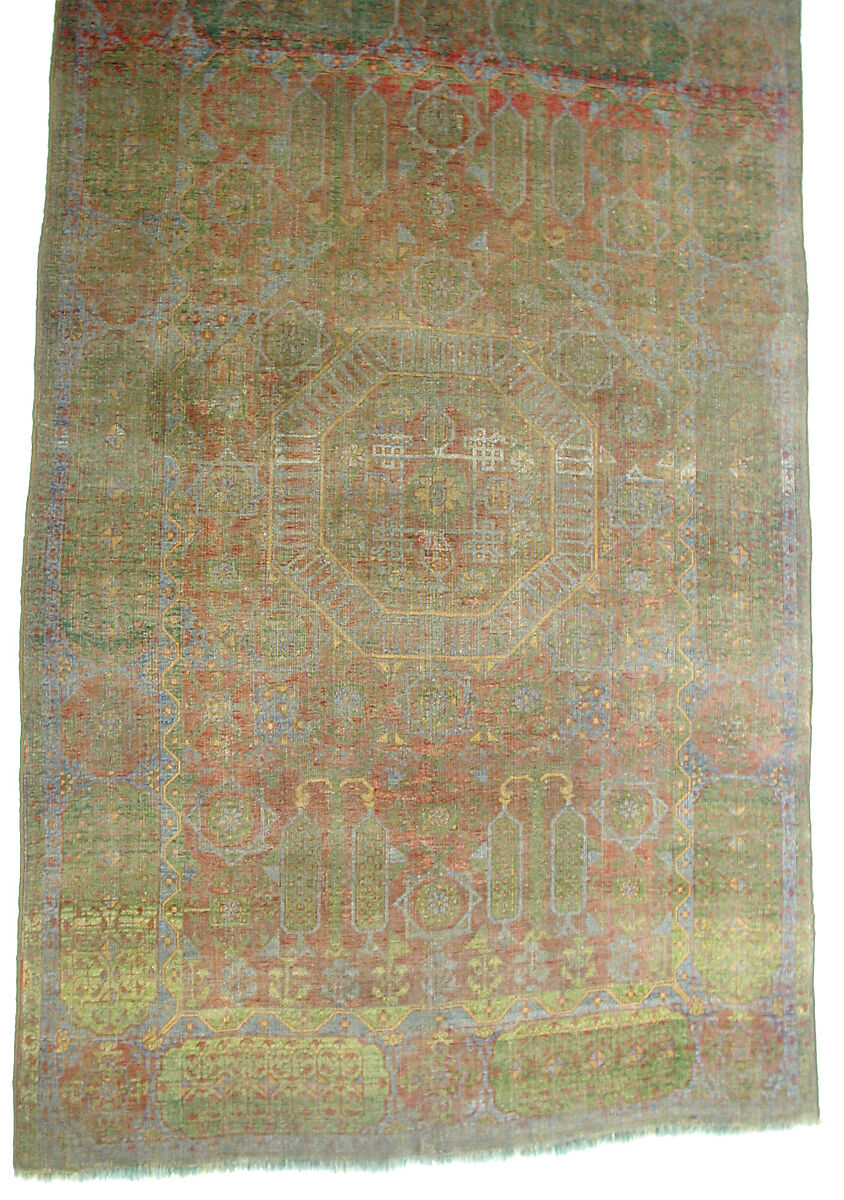 Carpet, Wool (warp, weft and pile); asymmetrically knotted pile