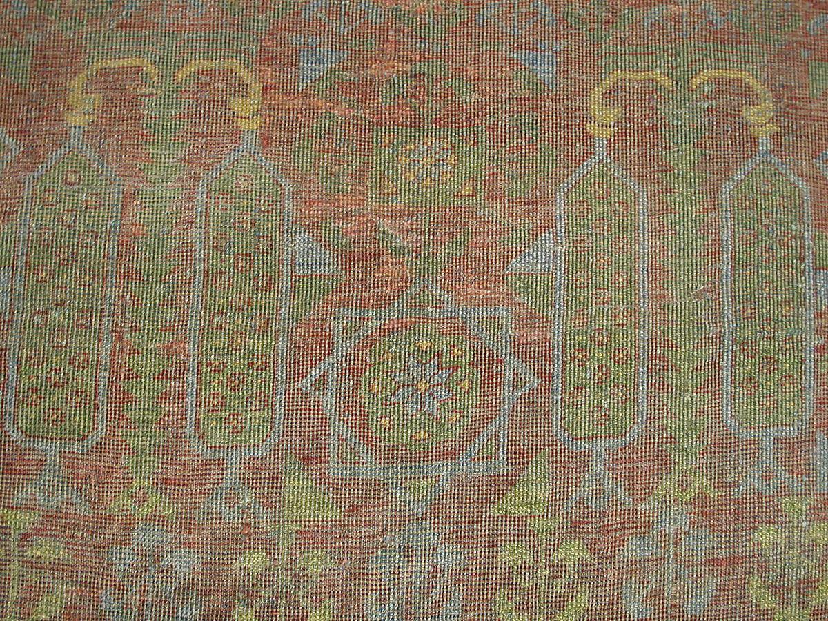 Carpet, Wool (warp, weft and pile); asymmetrically knotted pile