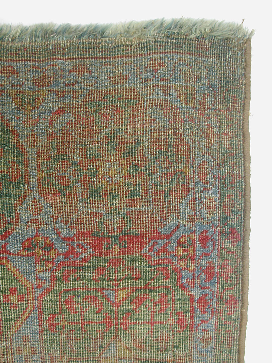 Carpet, Wool (warp, weft and pile); asymmetrically knotted pile