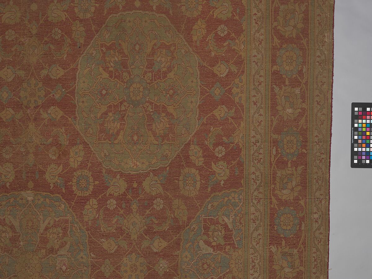 Carpet, Wool (warp, weft and pile); asymmetrically knotted pile