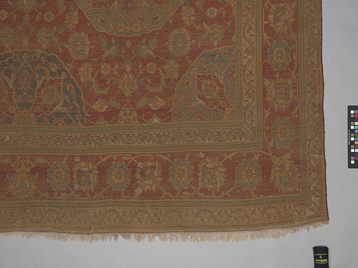 Carpet, Wool (warp, weft and pile); asymmetrically knotted pile