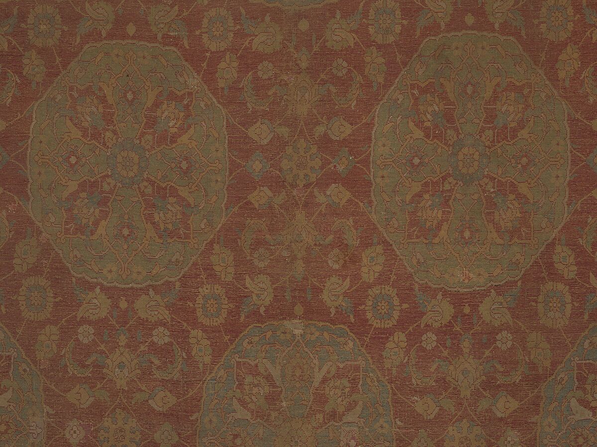 Carpet, Wool (warp, weft and pile); asymmetrically knotted pile