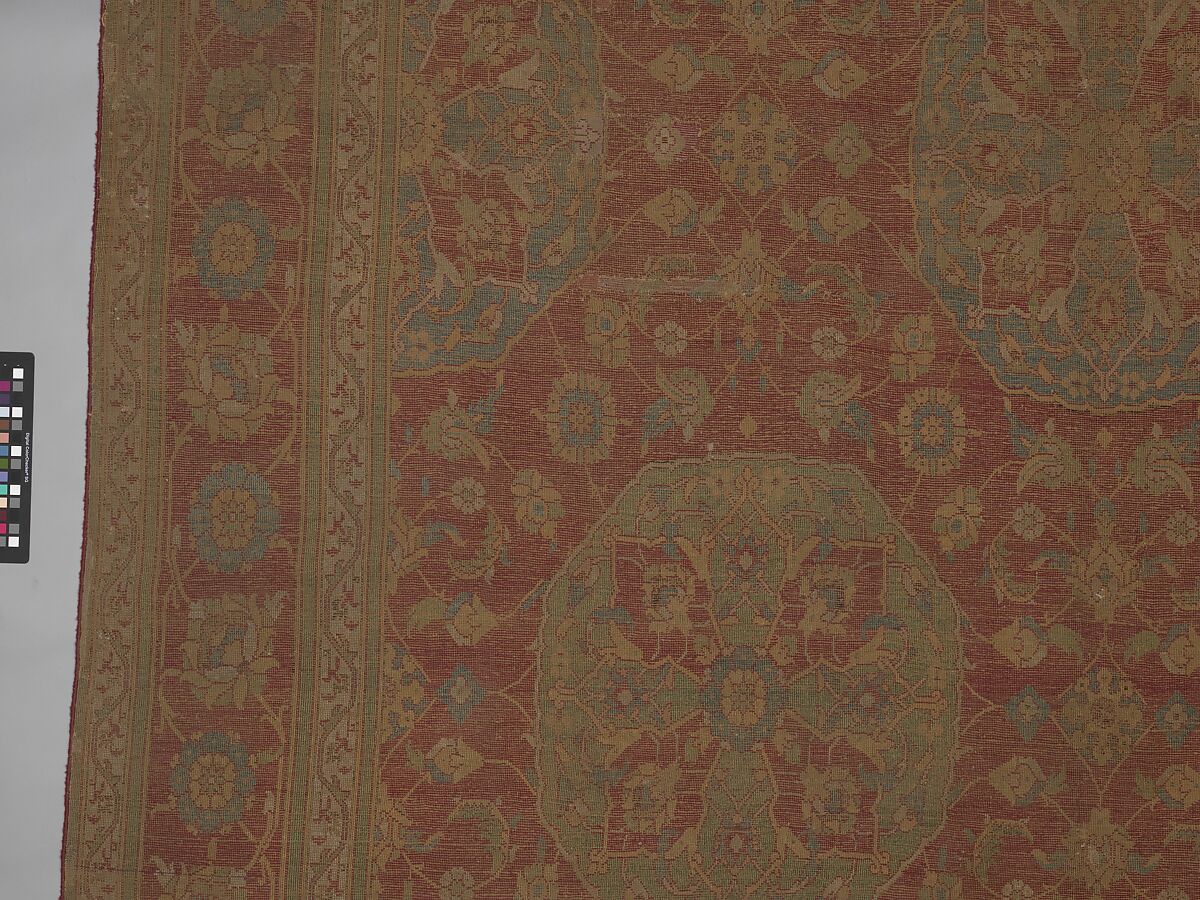 Carpet, Wool (warp, weft and pile); asymmetrically knotted pile