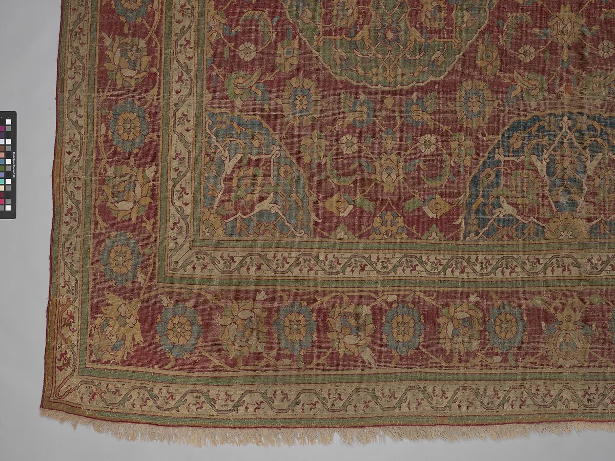 Carpet, Wool (warp, weft and pile); asymmetrically knotted pile