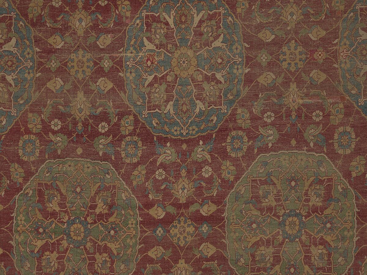 Carpet, Wool (warp, weft and pile); asymmetrically knotted pile