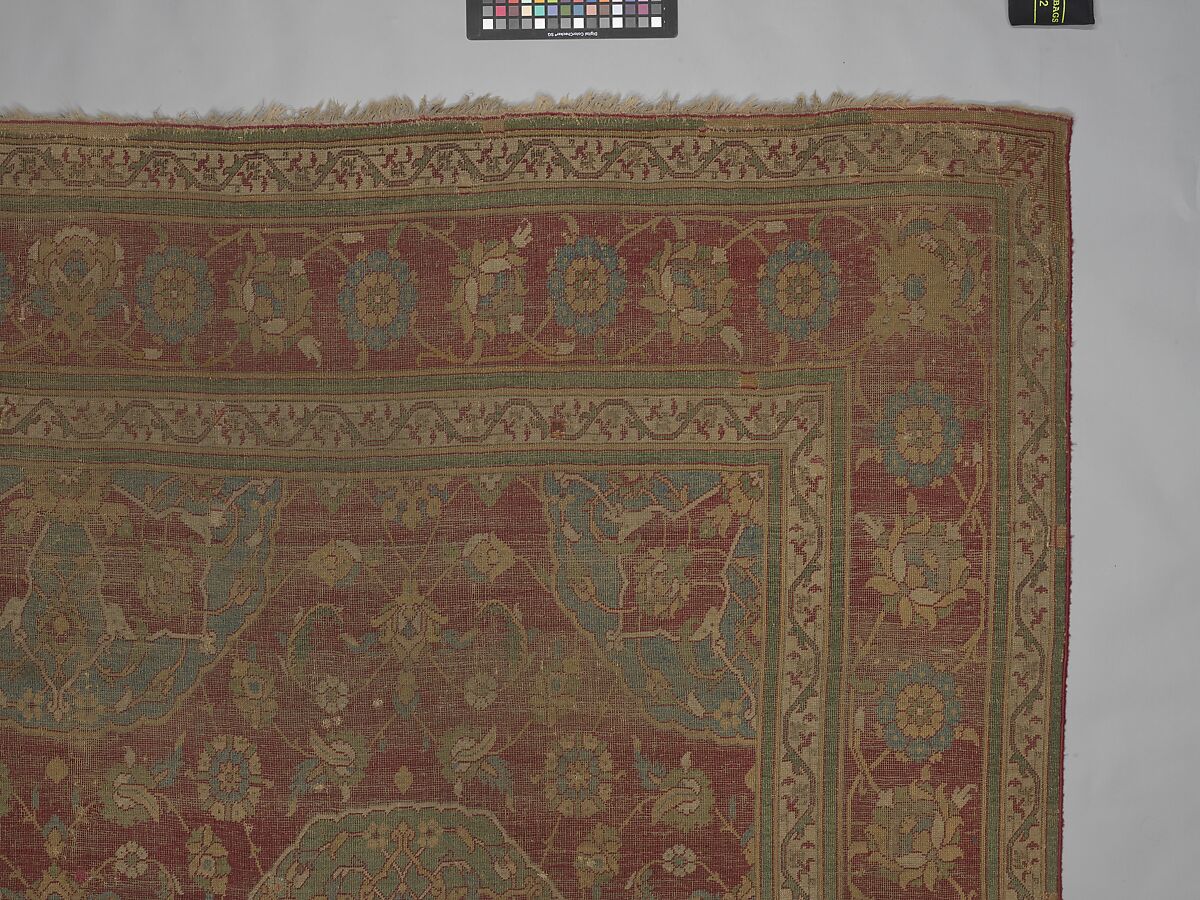 Carpet, Wool (warp, weft and pile); asymmetrically knotted pile