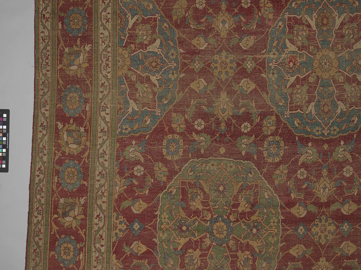 Carpet, Wool (warp, weft and pile); asymmetrically knotted pile