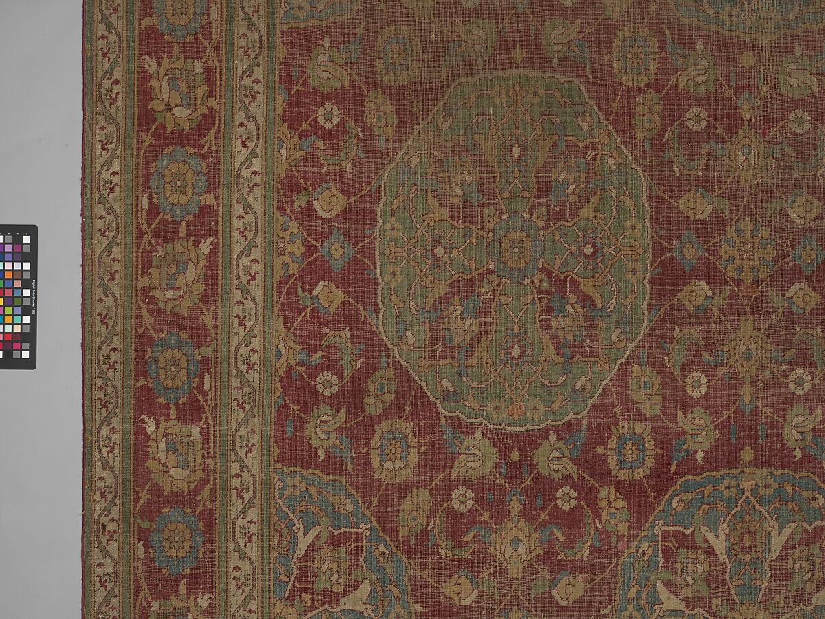 Carpet, Wool (warp, weft and pile); asymmetrically knotted pile