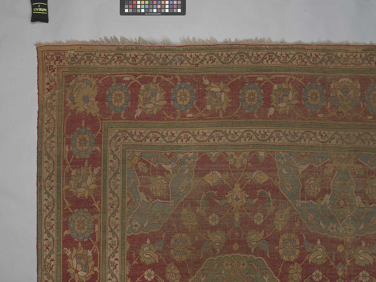 Carpet, Wool (warp, weft and pile); asymmetrically knotted pile