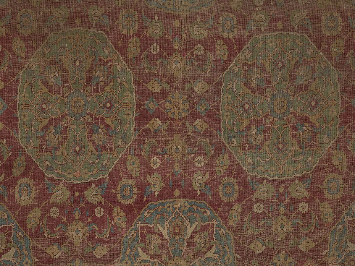 Carpet, Wool (warp, weft and pile); asymmetrically knotted pile