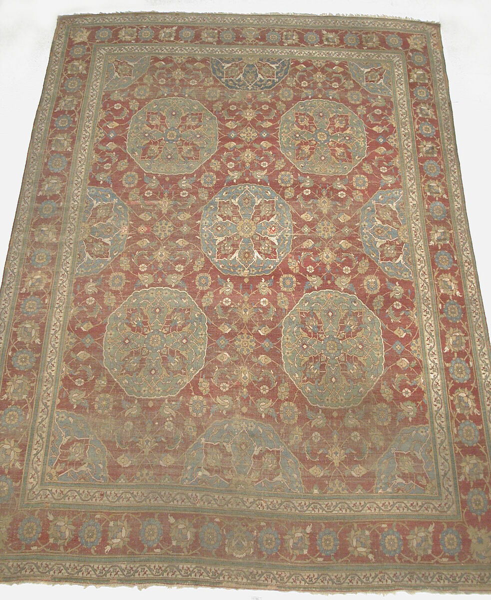 Carpet, Wool (warp, weft and pile); asymmetrically knotted pile