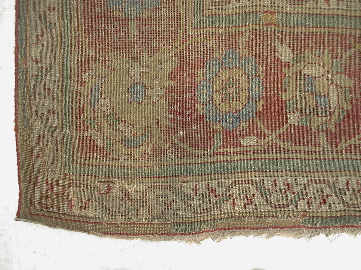 Carpet, Wool (warp, weft and pile); asymmetrically knotted pile