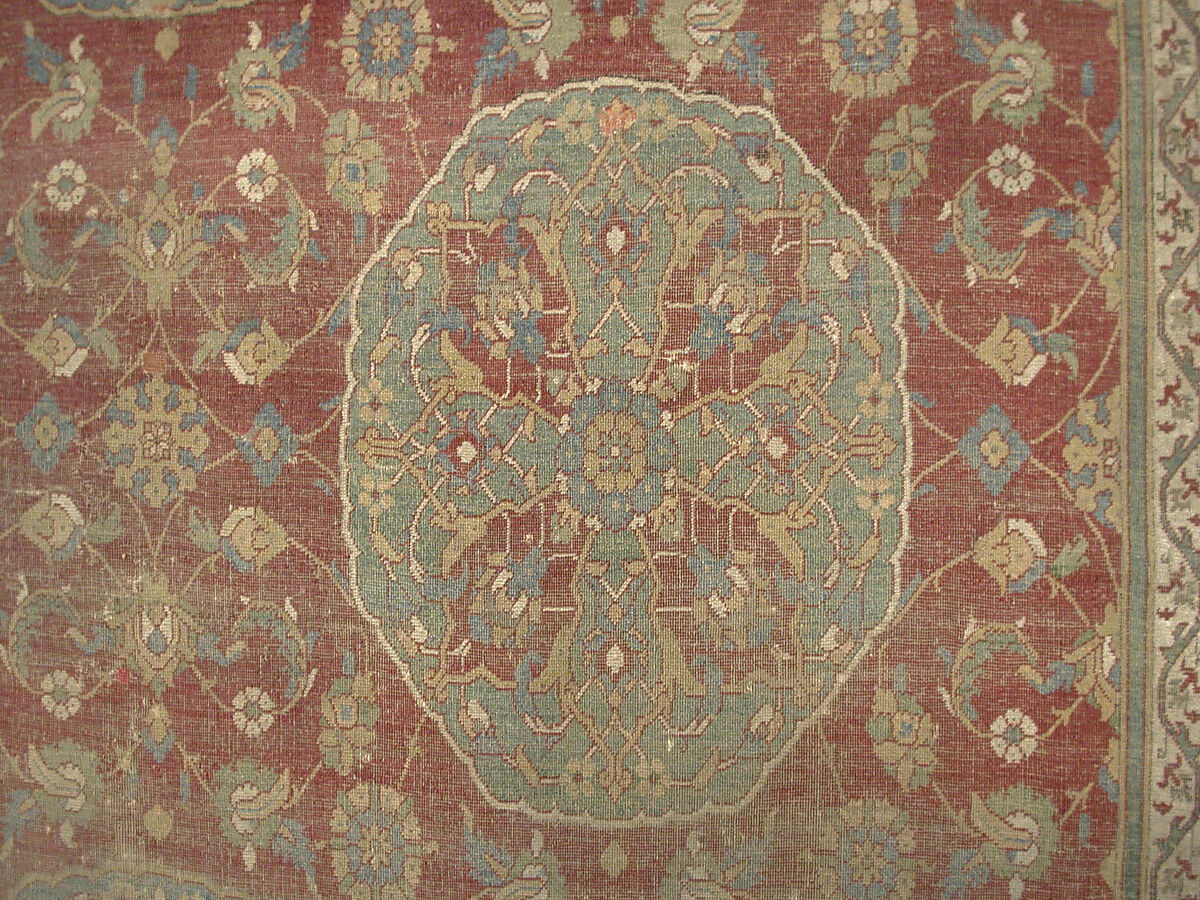 Carpet, Wool (warp, weft and pile); asymmetrically knotted pile