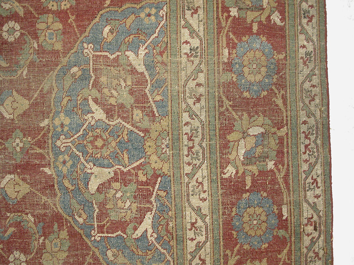 Carpet, Wool (warp, weft and pile); asymmetrically knotted pile