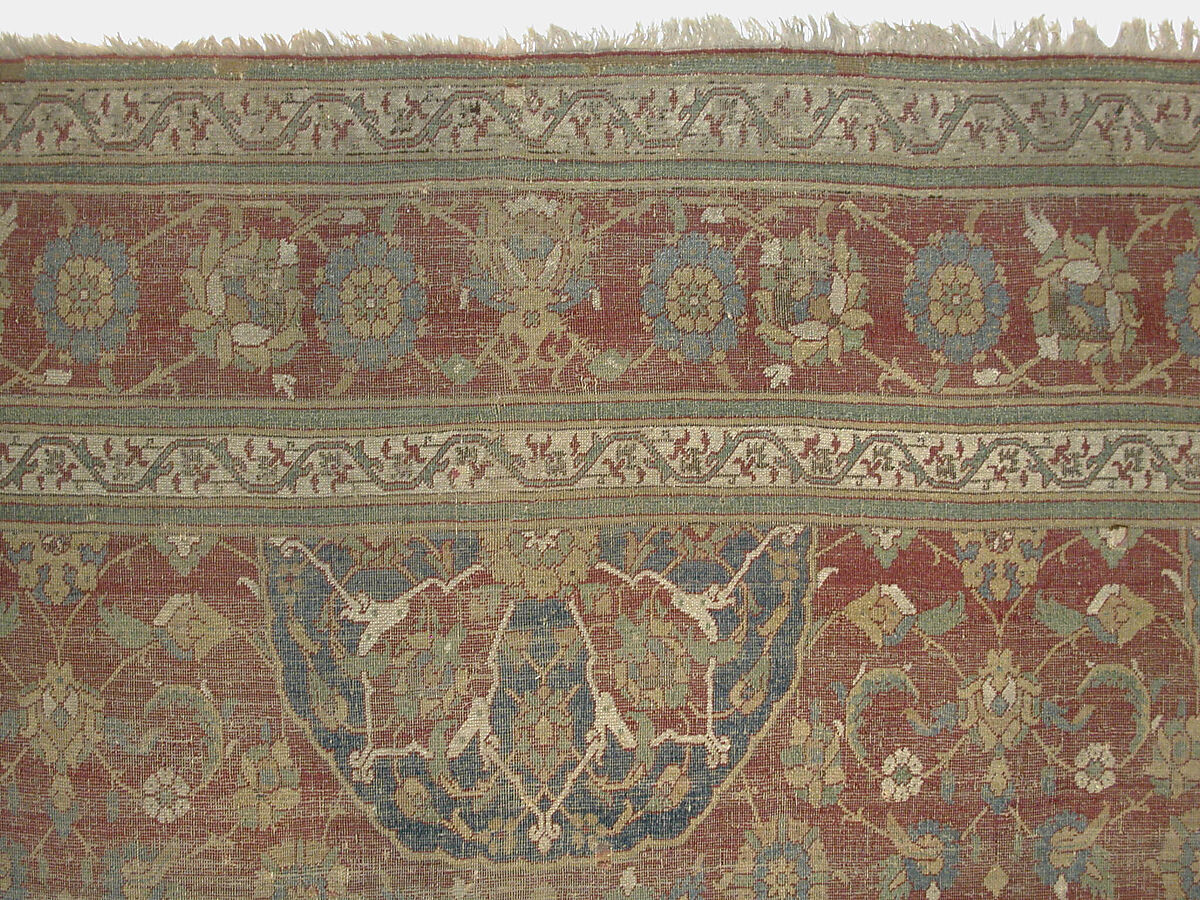 Carpet, Wool (warp, weft and pile); asymmetrically knotted pile